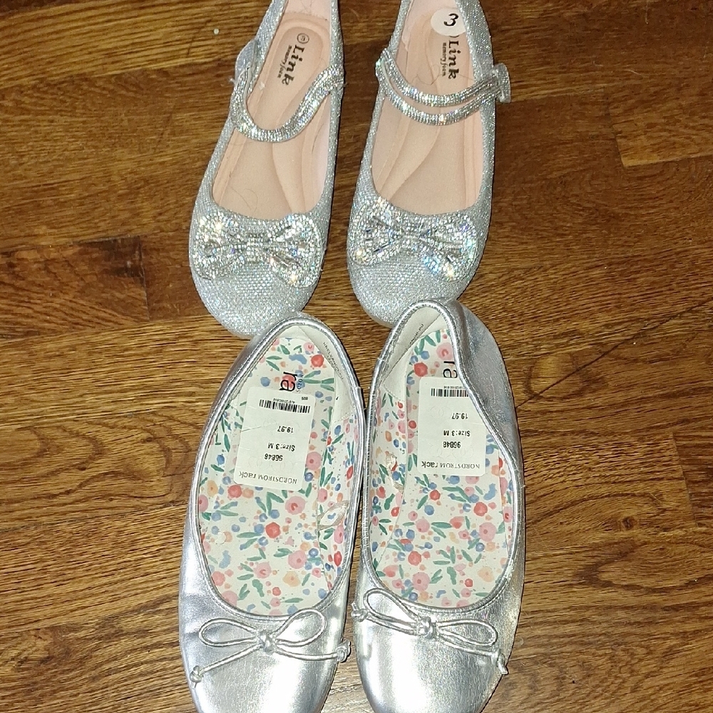 Link Kids Silver Ballet Flats
